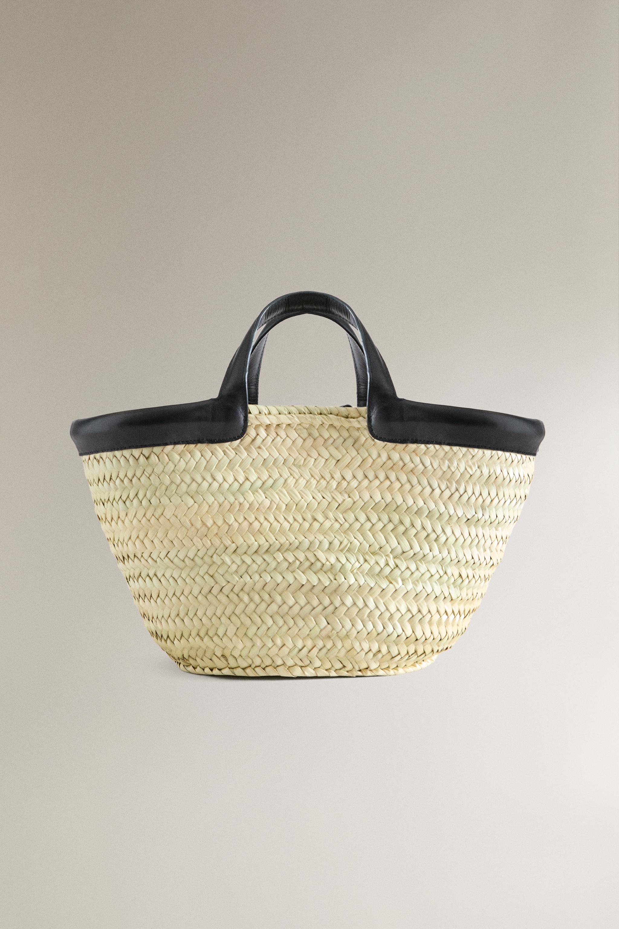 Zara MINI TOTE BAG WITH LEATHER DETAIL