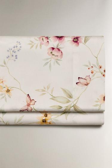 OBERLAKEN AUS SATIN MIT BLUMENPRINT - Cremefarben von Zara - Bild 0