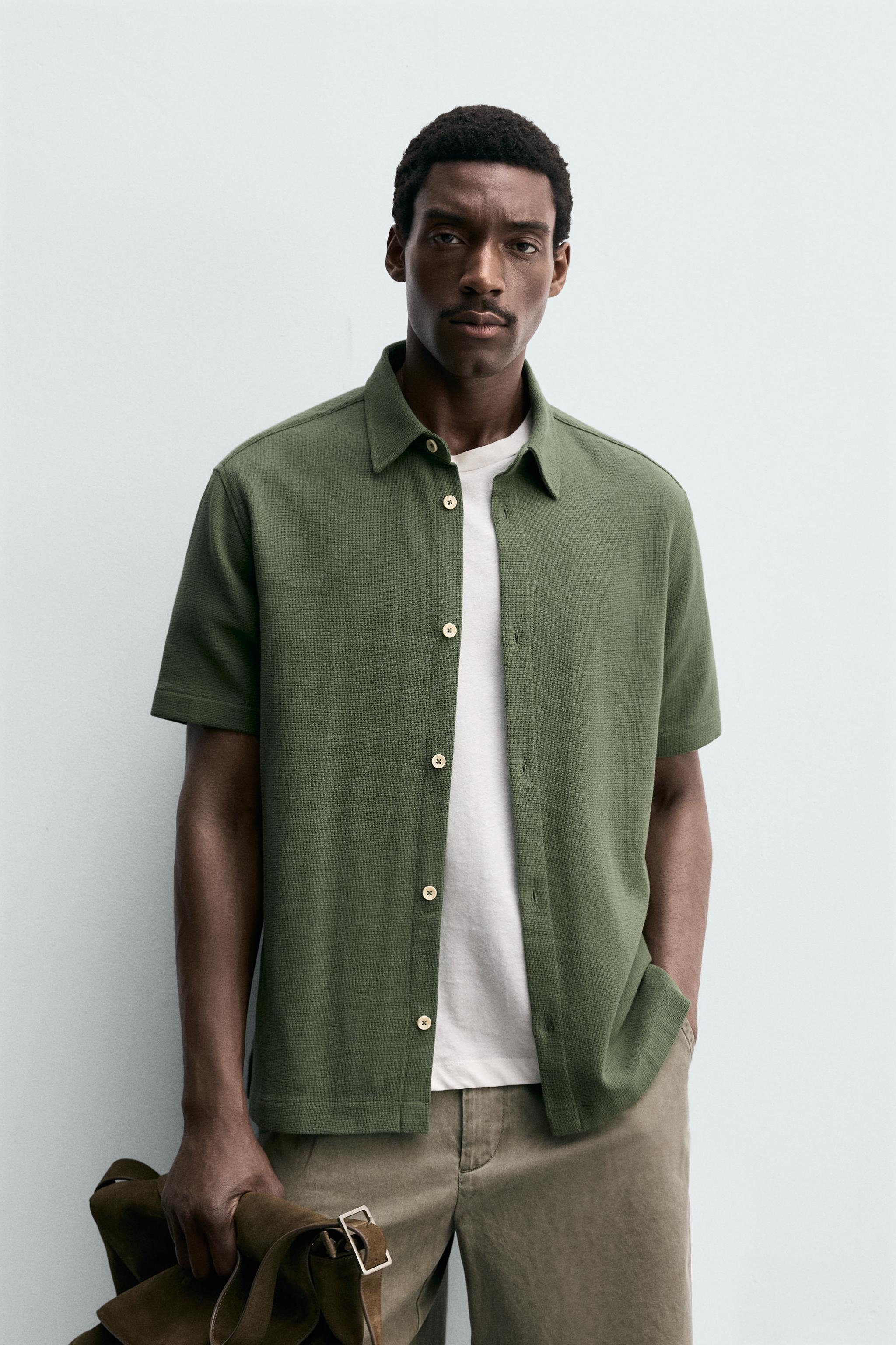 COMFORT TEXTURED SHIRT — Green (alternate view)