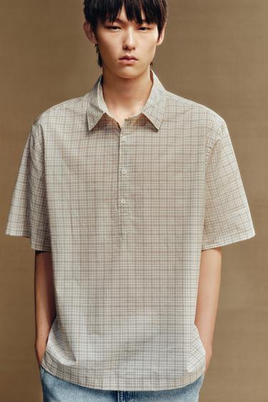 CHECK POLO SHIRT - Beige by Zara