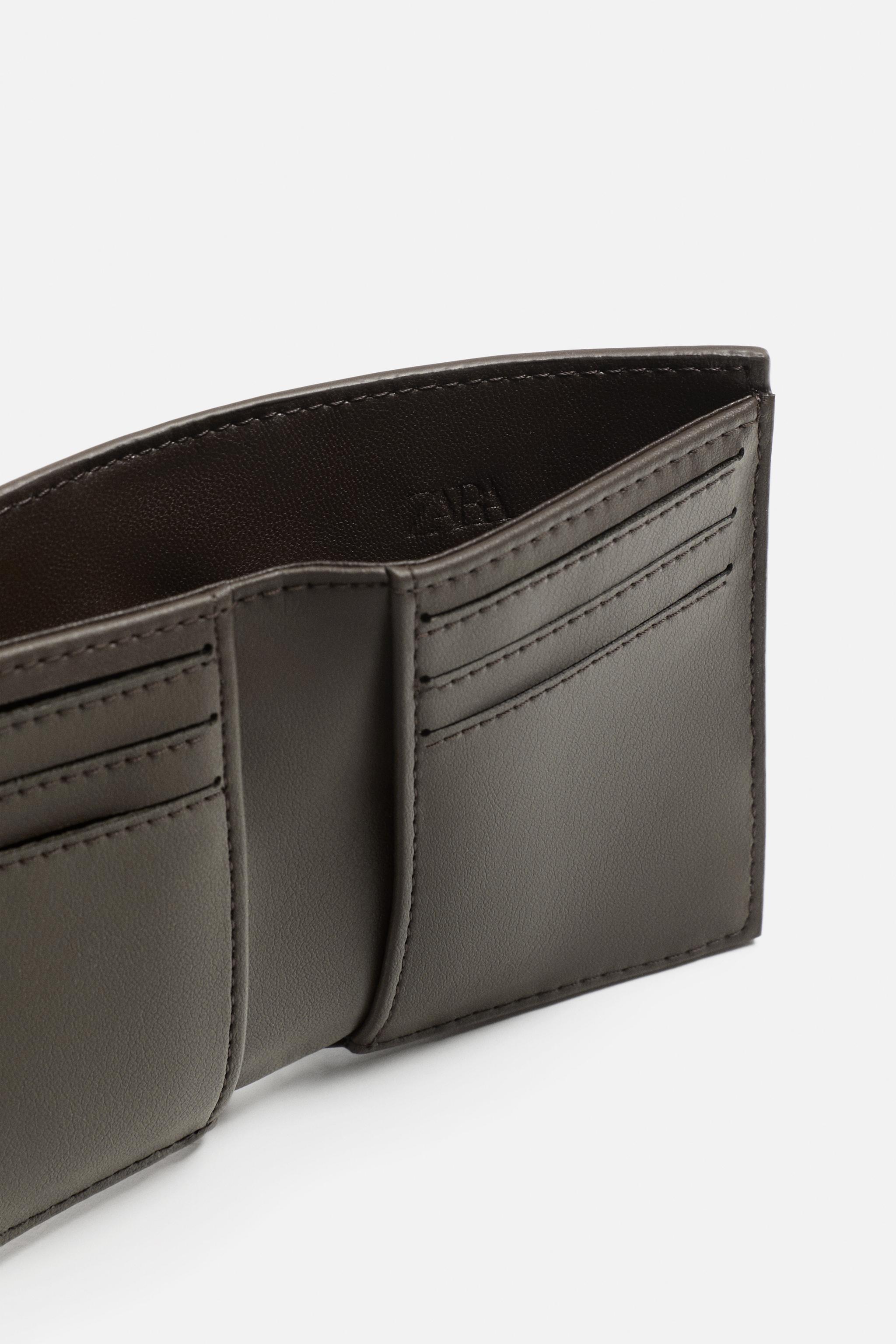 Cartera Zara Textured Vertical Hombre Negras Para Carteras Negras