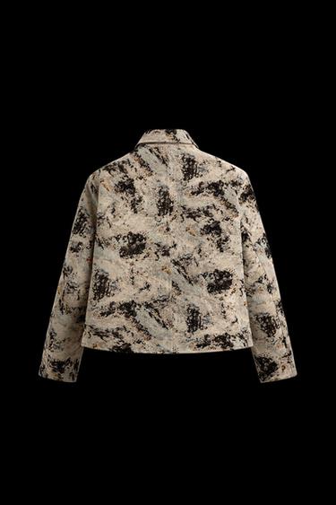 TEXTURED JACQUARD JACKET - Brown / Ecru by Zara