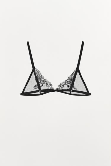 LACE TRIANGLE BRALETTE - Black by Zara - Image 4