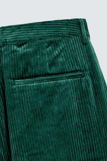 PANTALON RELAXED FIT EN VELOURS CÔTELÉ - VERT de Zara - Image 9