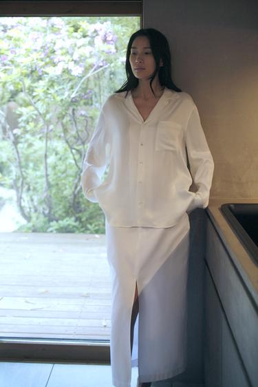 ZW COLLECTION OVERSIZE POCKET SHIRT - Oyster-white by Zara