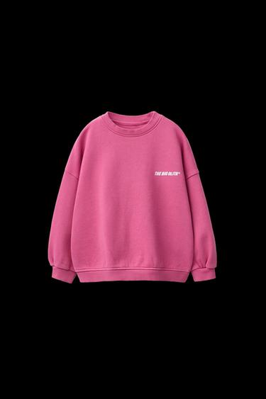 SUDADERA TEXTO ESTAMPADO - Fucsia de Zara - Imagen 0