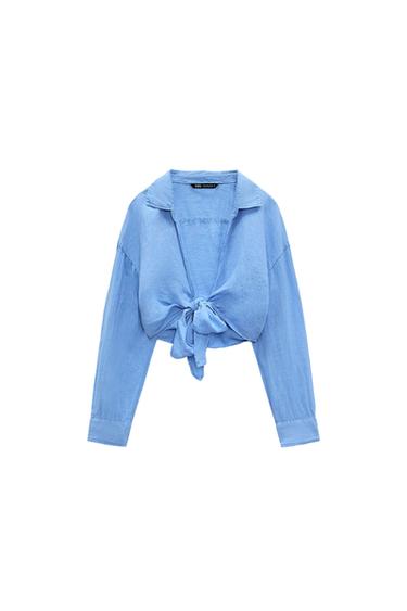 CAMISA CROP LINO