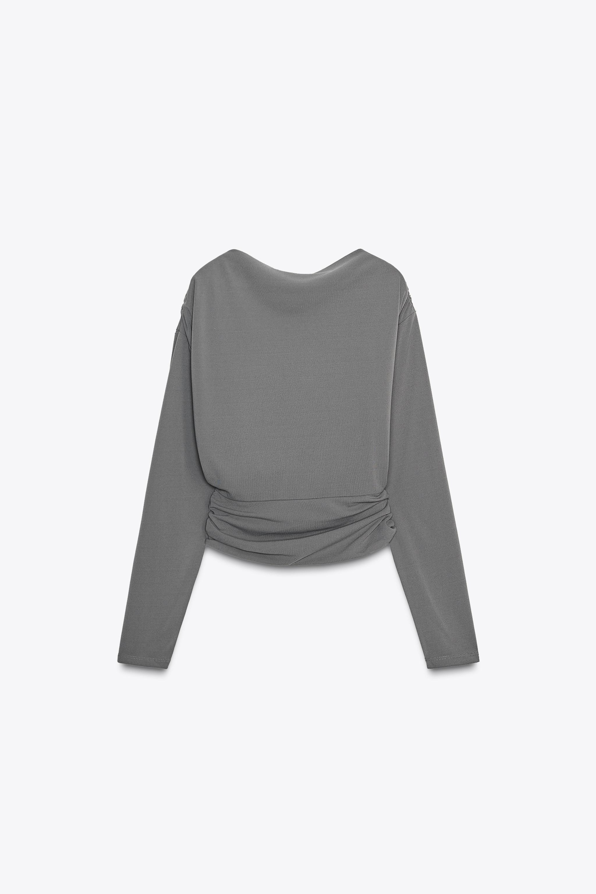 トップス theredthread S loop drape tops gray THEREDTHREAD / ザレッドスレッド】S loop drape tops