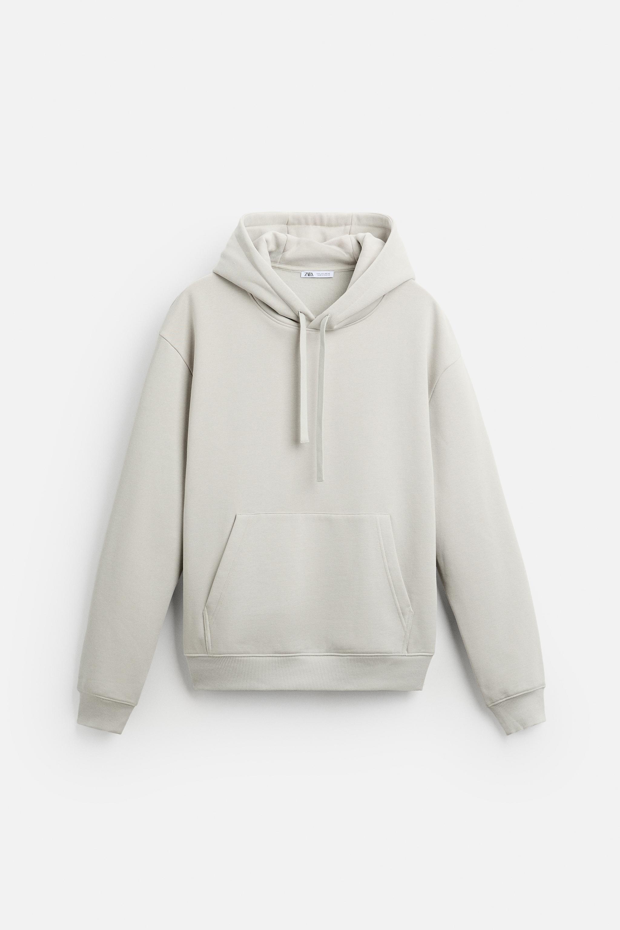 White hoodie zara sale