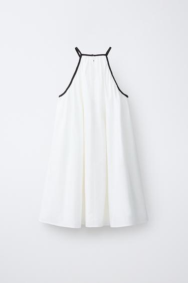 HALTERNECK BOW DRESS - White by Zara - Image 1