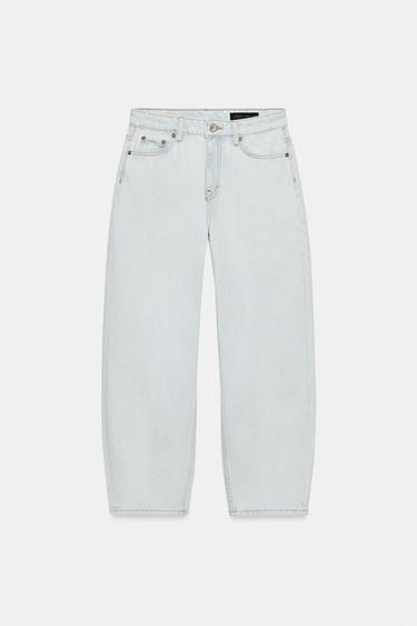 ג'ינס ZW COLLECTION TAPERED בגזרת MID WAIST - כחול בהיר של Zara