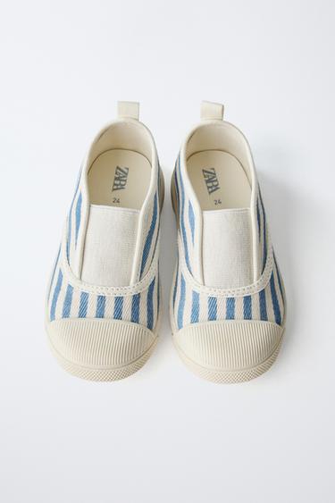 STRIPED COTTON PLIMSOLLS - Blue by Zara - Image 4