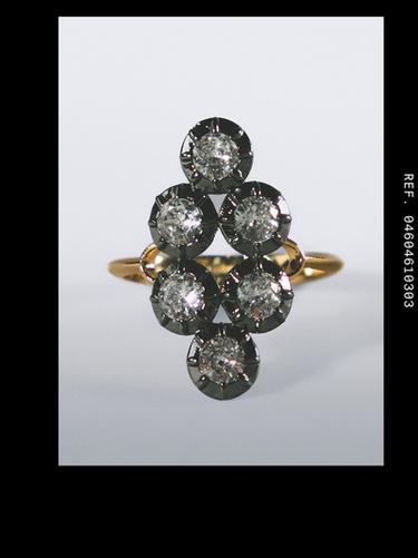 Zara Antique rhinestone ring - Golden - Image 0