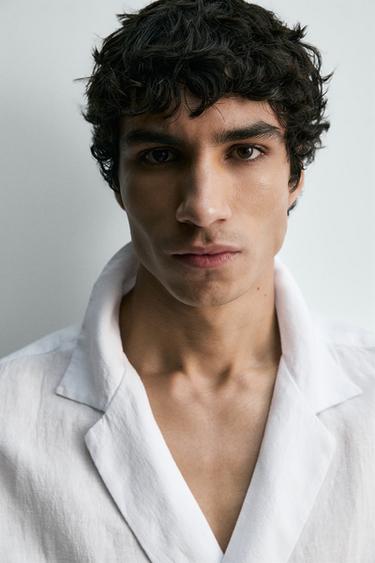 CAMISA 100% LINHO LAÇO - Branco da Zara
