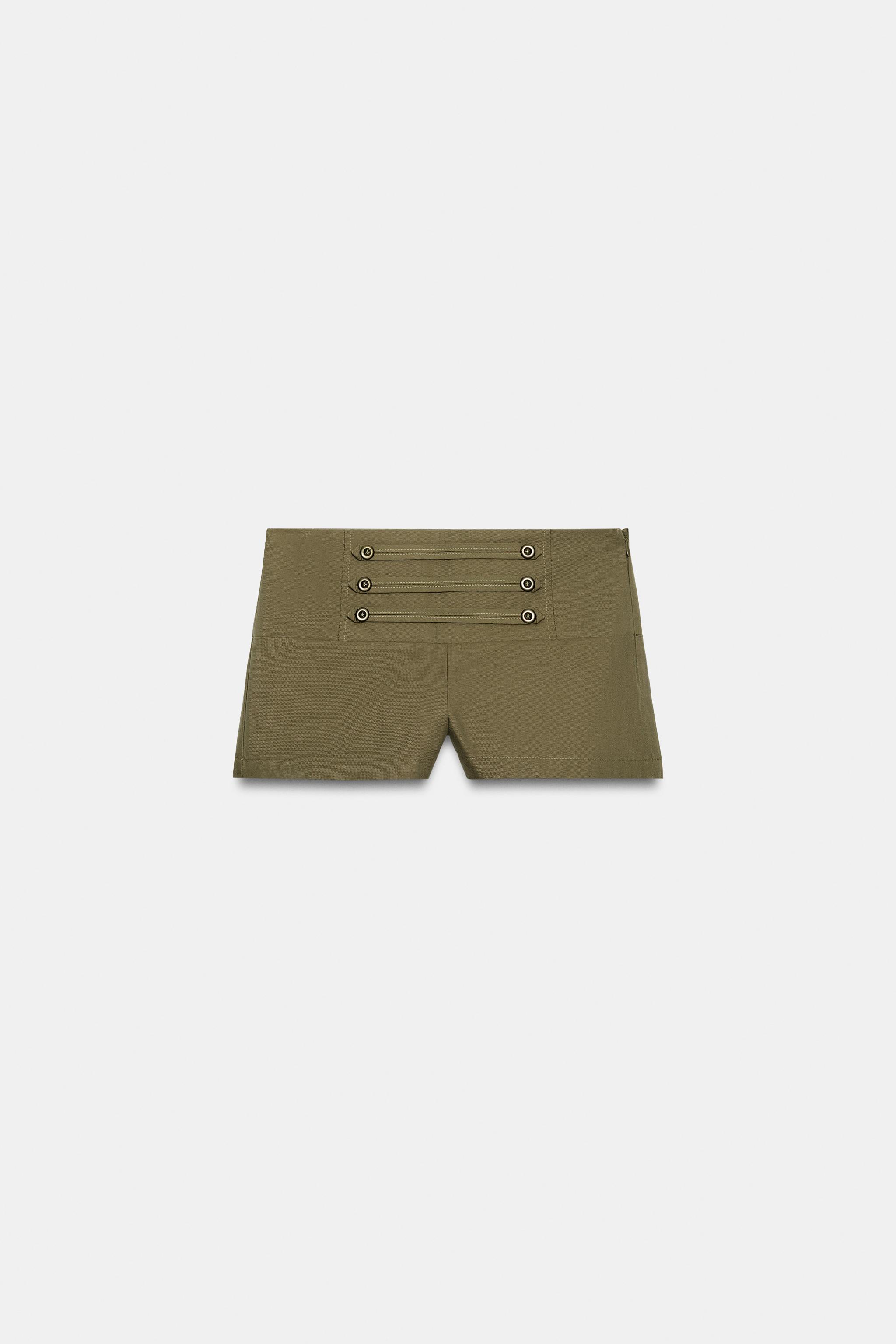 Женские шорты Zara MINI BUTTON SHORTS — фото 5