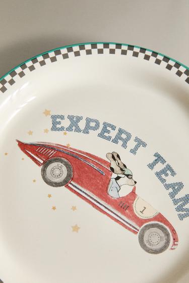 CHILDREN'S CERAMIC PLATE WITH RACER DOG - Multicoloured by Zara - Image 4