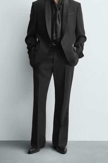 LIMITED EDITION 100% WOOL FLARE FIT SUIT TROUSERS - Black by Zara