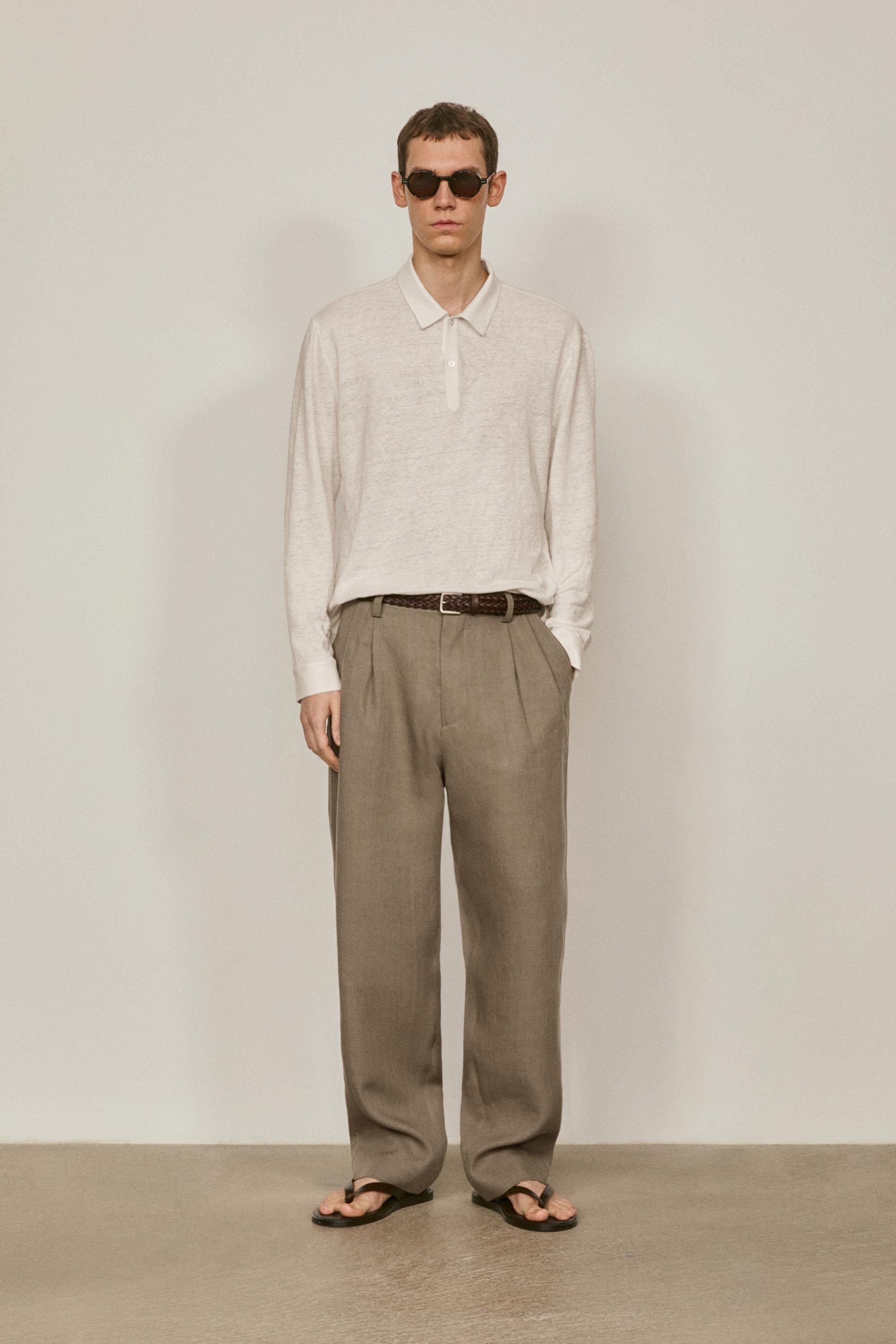 Linen trousers with double darts - LIMITED EDITION