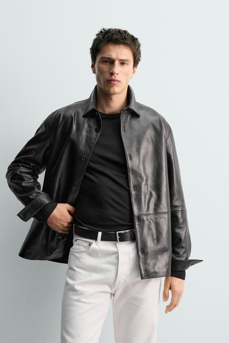 ZARA NAPPA LEATHER OVERSHIRT