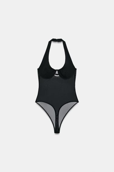 BODY COMBINADO TUL - Negro de Zara