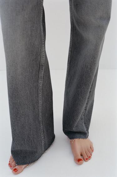 TRF WIDE-LEG HIGH-WAIST JEANS - Grey by Zara