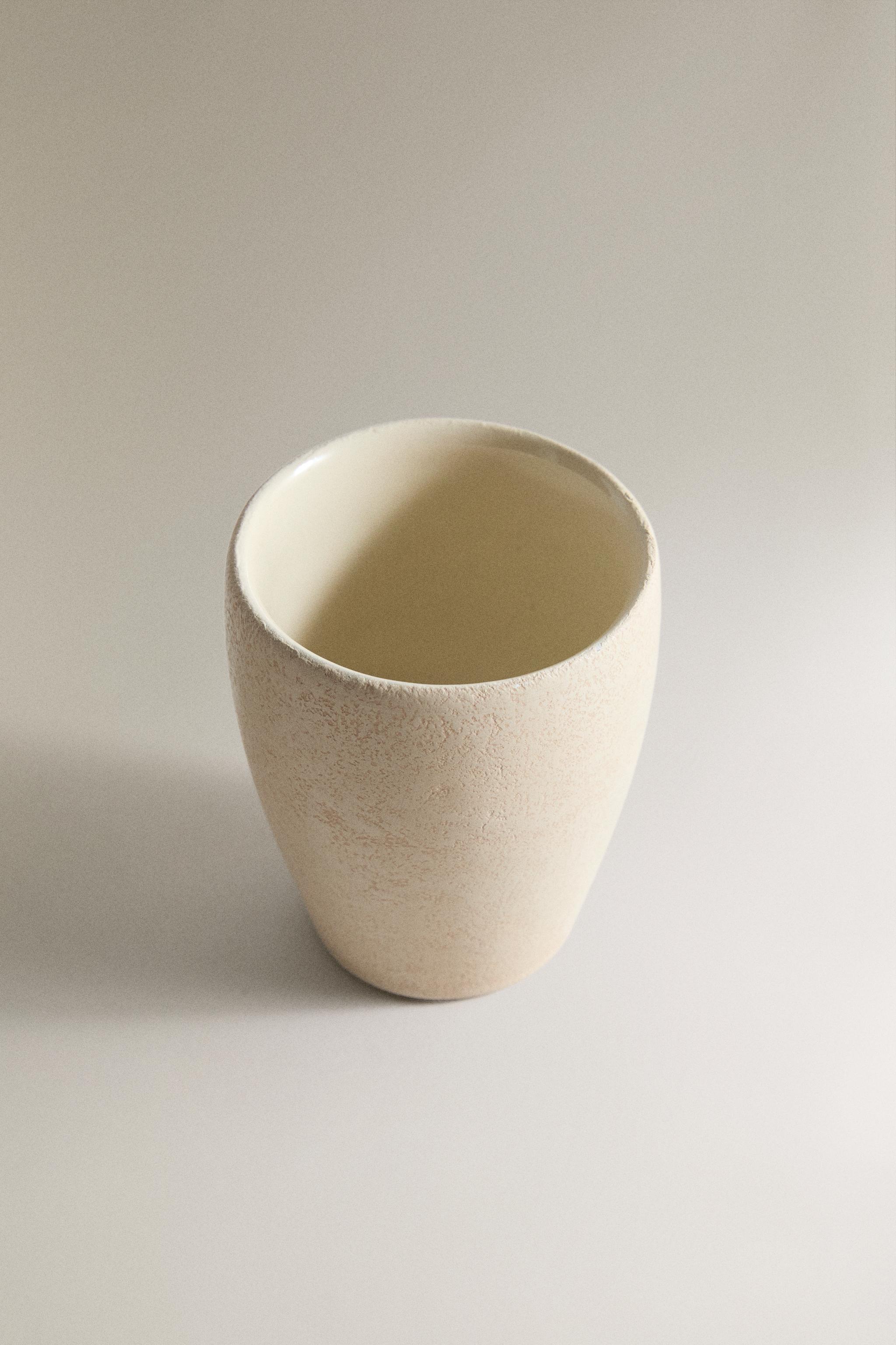 EARTH-TONE CERAMIC TOOTHBRUSH TUMBLER — Gray