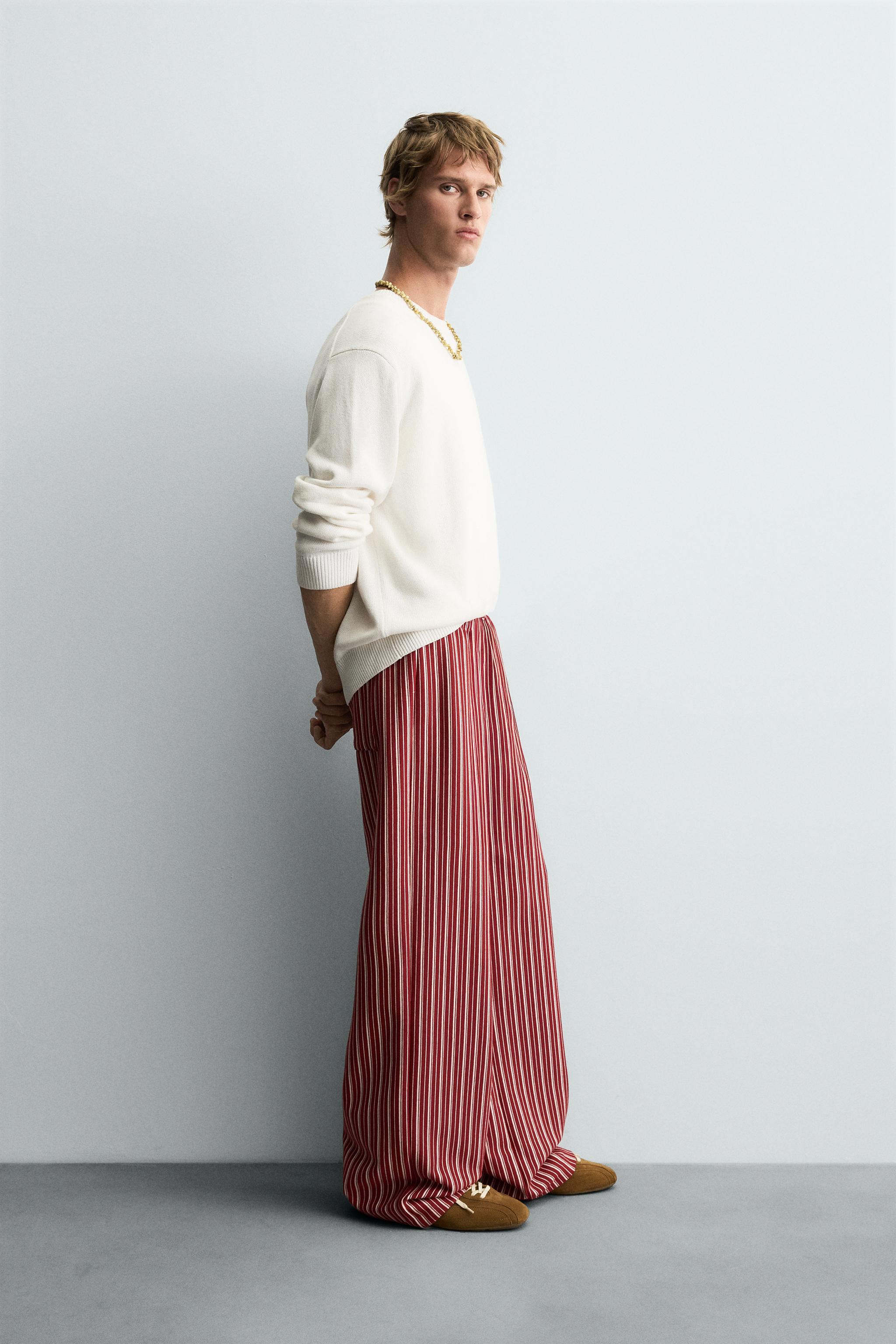STRIPED RELAXED FIT PANTS