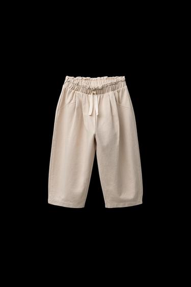 BAGGY TROUSERS WITH CROCHET DETAIL - Light beige by Zara - Image 0