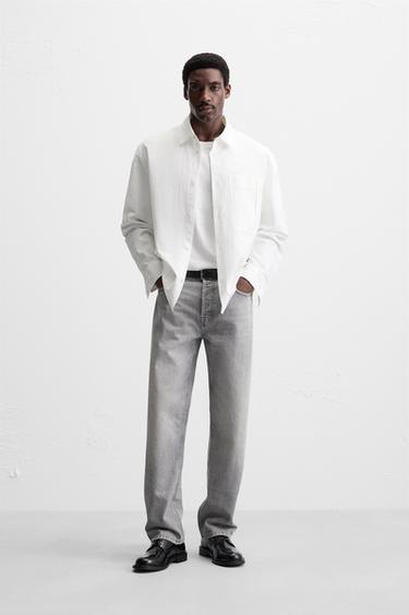 Zaras STRAIGHT FIT-JEANS - Grå medel - Bild 0