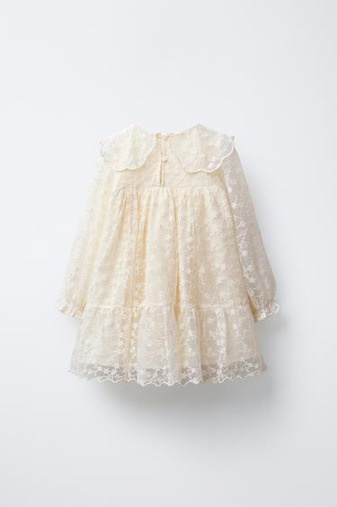 ROBE EN TULLE BRODÉE - Écru de Zara - Image 1