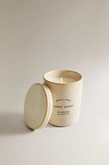 (170 G) SUNSET ORANGE BLOSSOM SCENTED CANDLE - Orange by Zara - Image 1