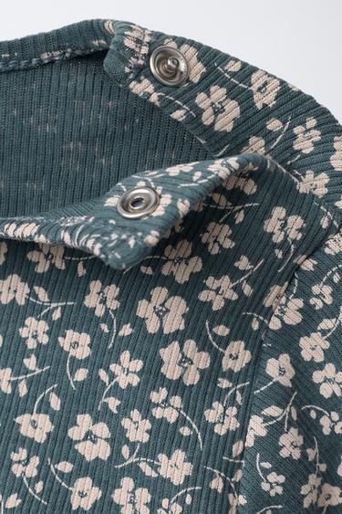 ENSEMBLE T-SHIRT ET LEGGING FLEURS - Bleu pétrole de Zara - Image 2