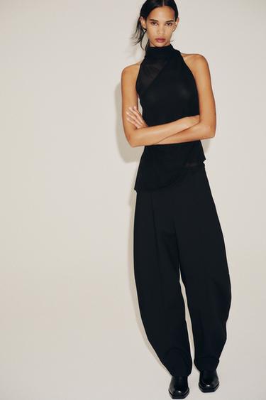 HIGH-WAIST BALLOON TROUSERS - Black by Zara - Image 0