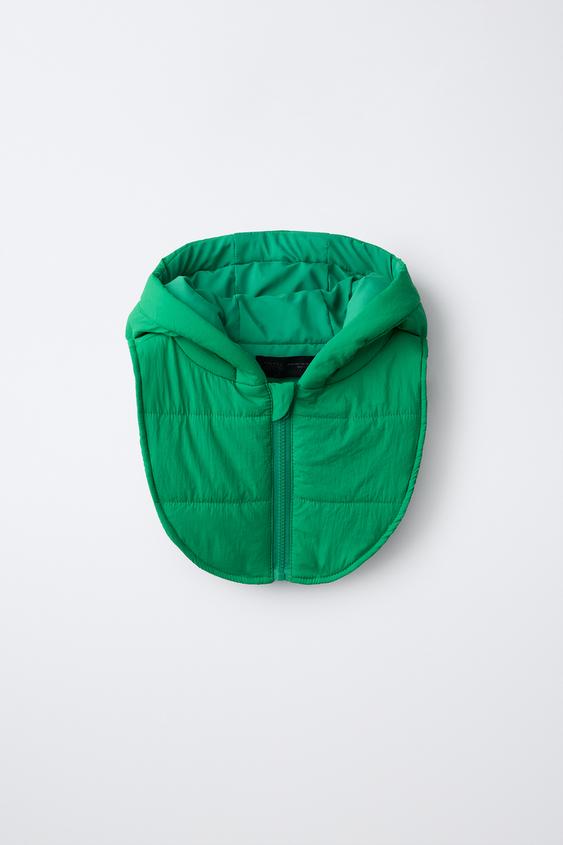 NYLON PADDED HOODIE WITH ZIP - Green by Zara - Image 0