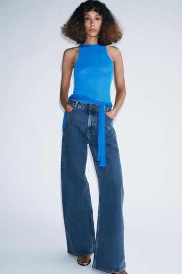 ZW COLLECTION HIGH-WAIST WIDE-LEG JEANS - Blue by Zara