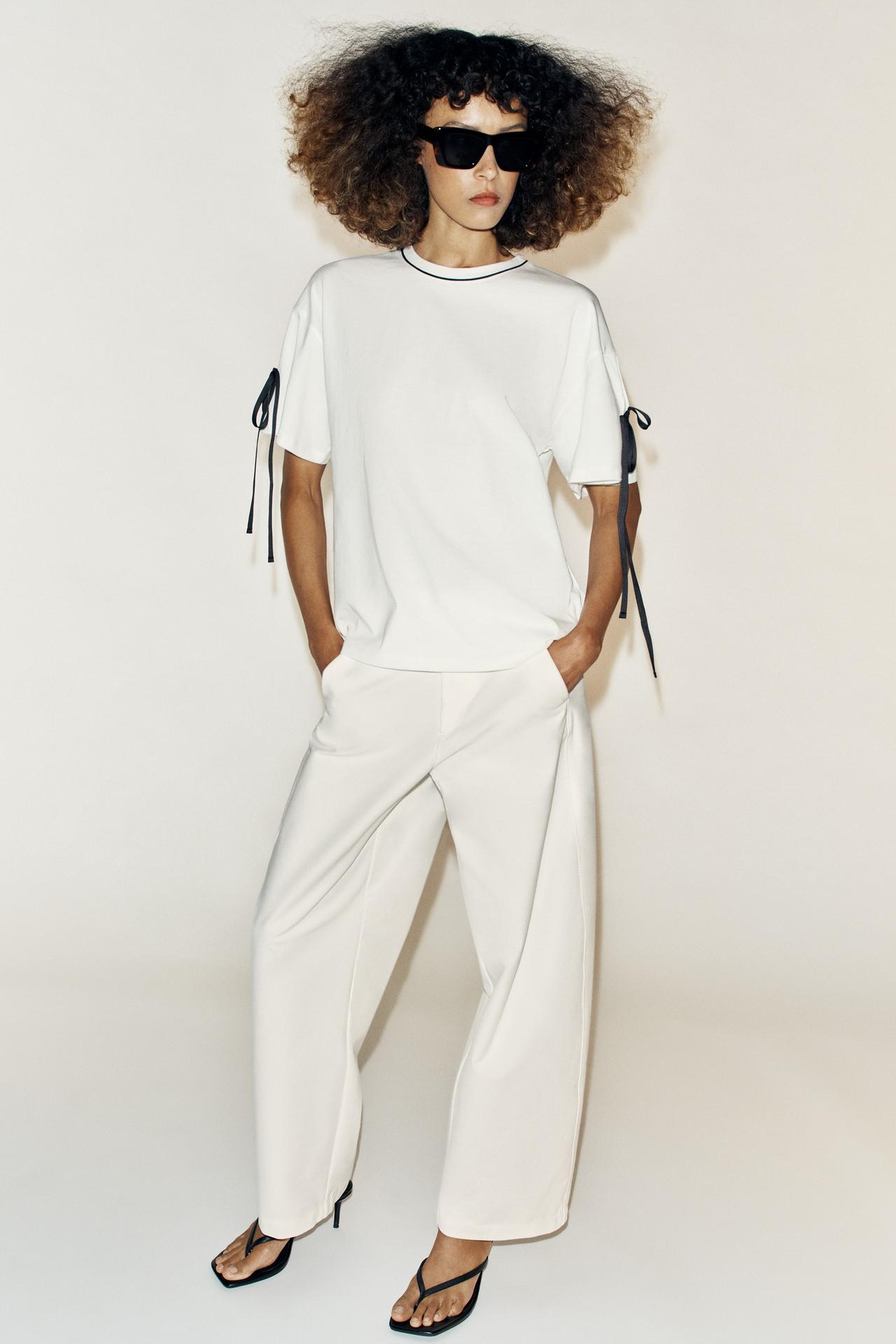 CONTRAST TRIM T-SHIRT — White