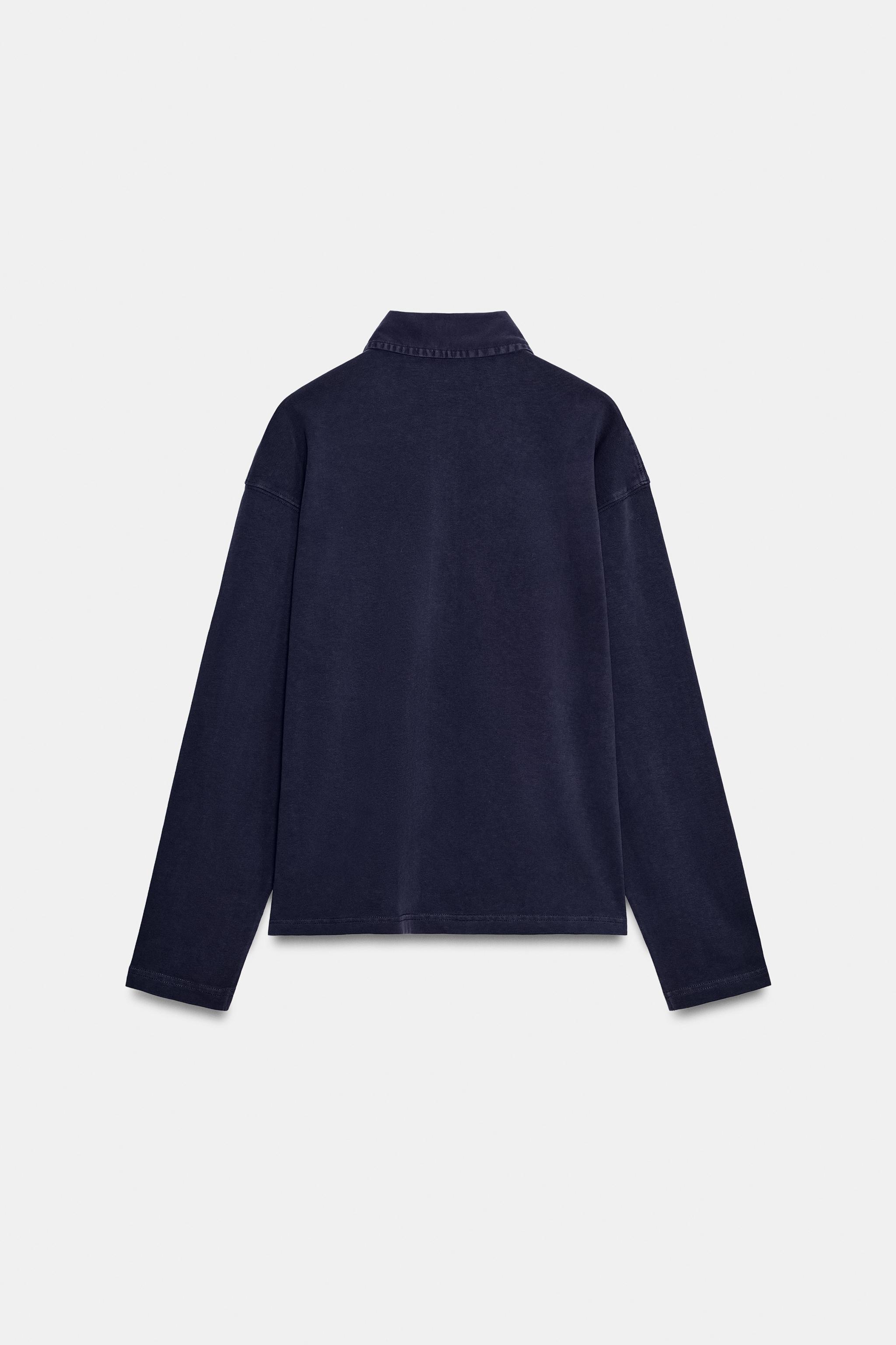Женские рубашки Zara OVERSIZED COTTON POLO SHIRT — фото 6