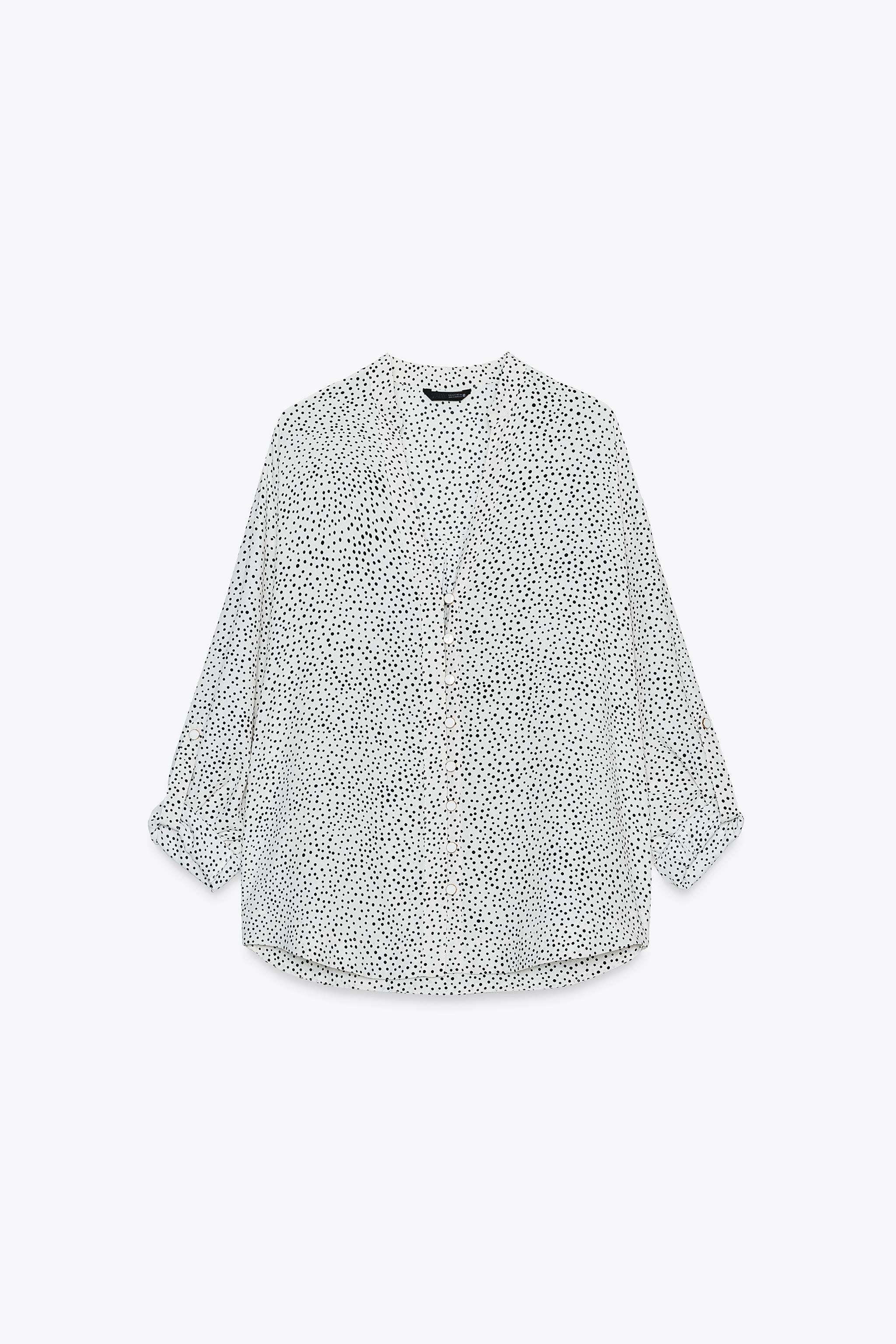 POLKA DOT TAB SLEEVE SHIRT