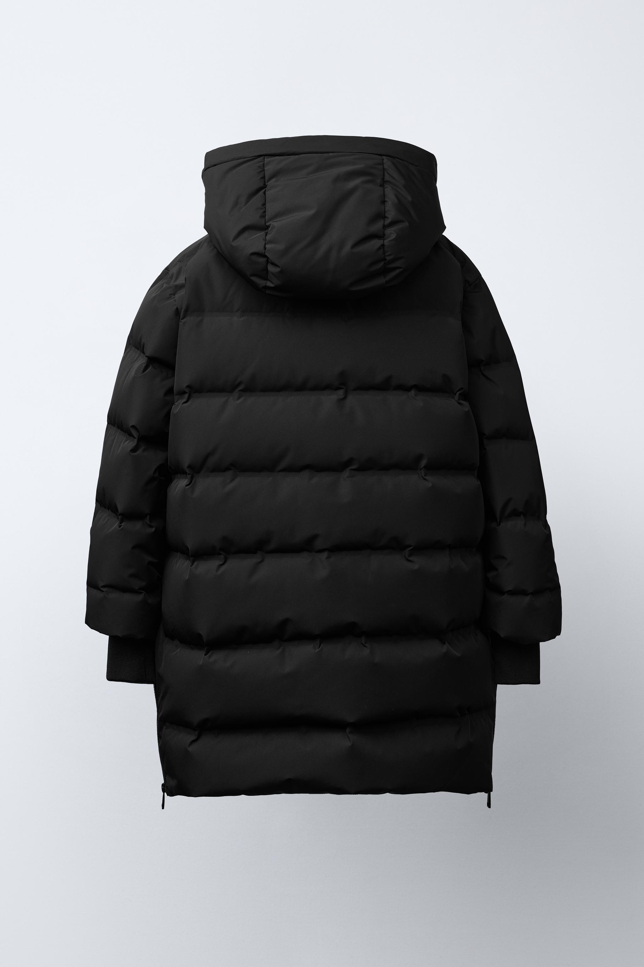 ZARA フード付きブラックダウンジャケット ZARA フード付きダウンジャケット ブラック