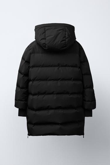 WATER-REPELLENT LONG DOWN JACKET - Black by Zara - Image 3