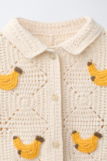 KNITTED CROCHET BANANA SHIRT - Ecru by Zara - Image 2