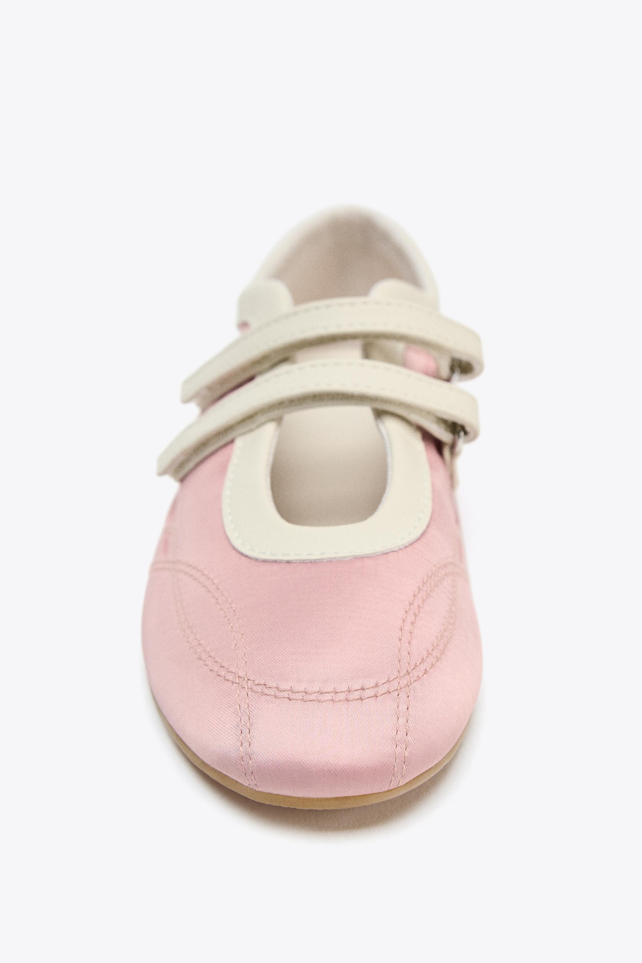 ZARA バレエシューズ　サテン　36 ZARA サテンフラットシューズ ピンク バレエシューズ - メルカリ