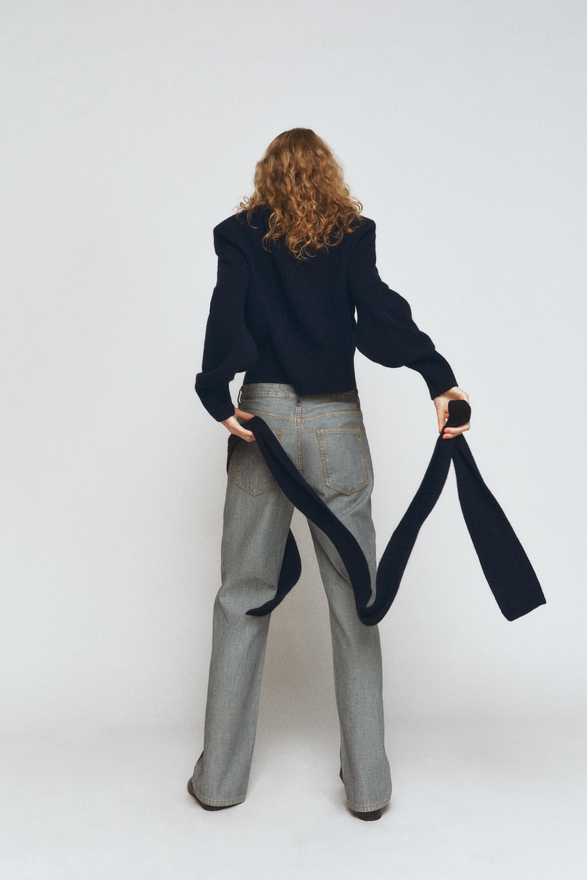 ZW COLLECTION ミッドライズストレートデニムパンツ - ブルー | ZARA