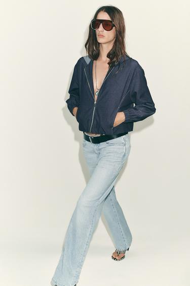 HOODED BOMBER JACKET - Indigo by Zara