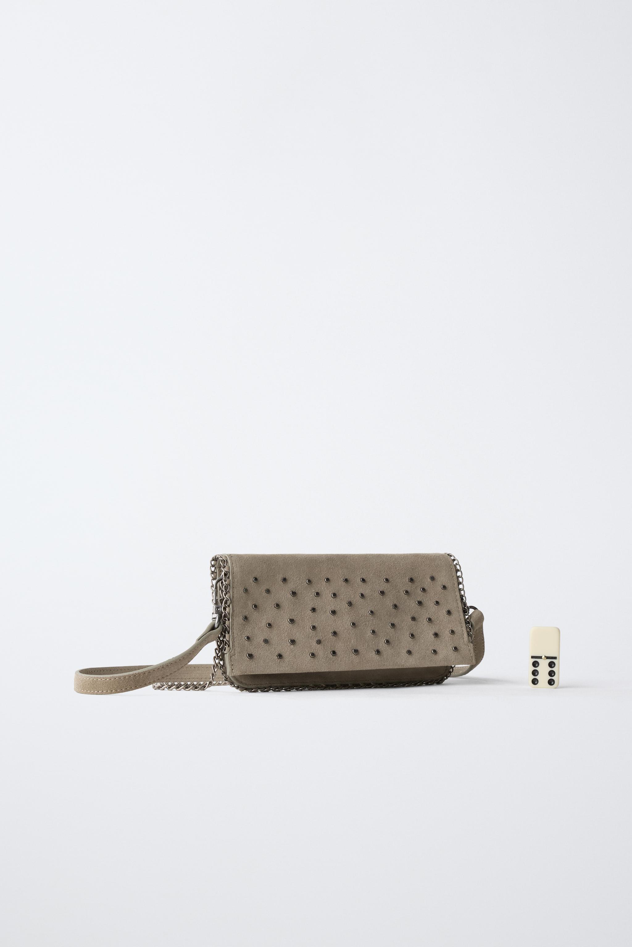 STUDDED LEATHER CROSSBODY BAG