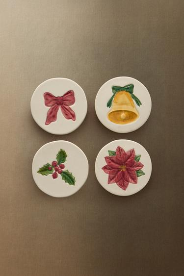 PACK OF CHRISTMAS COASTERS (PACK OF 4) - Red by Zara - Image 4