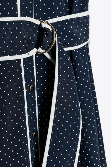 POLKA DOT MIDI DRESS - Blue/White by Zara - Image 6