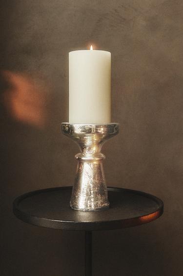 PORTA-VELAS ALTO ANTIGO NATAL - Prata da Zara