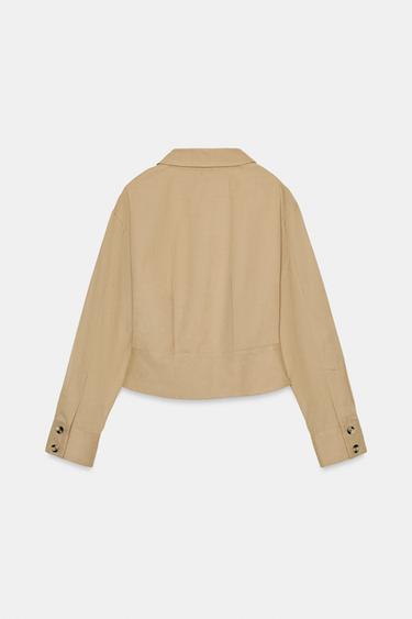 CHEMISE CINTRÉE TOUCHER DOUX - Marron clair de Zara - Image 6