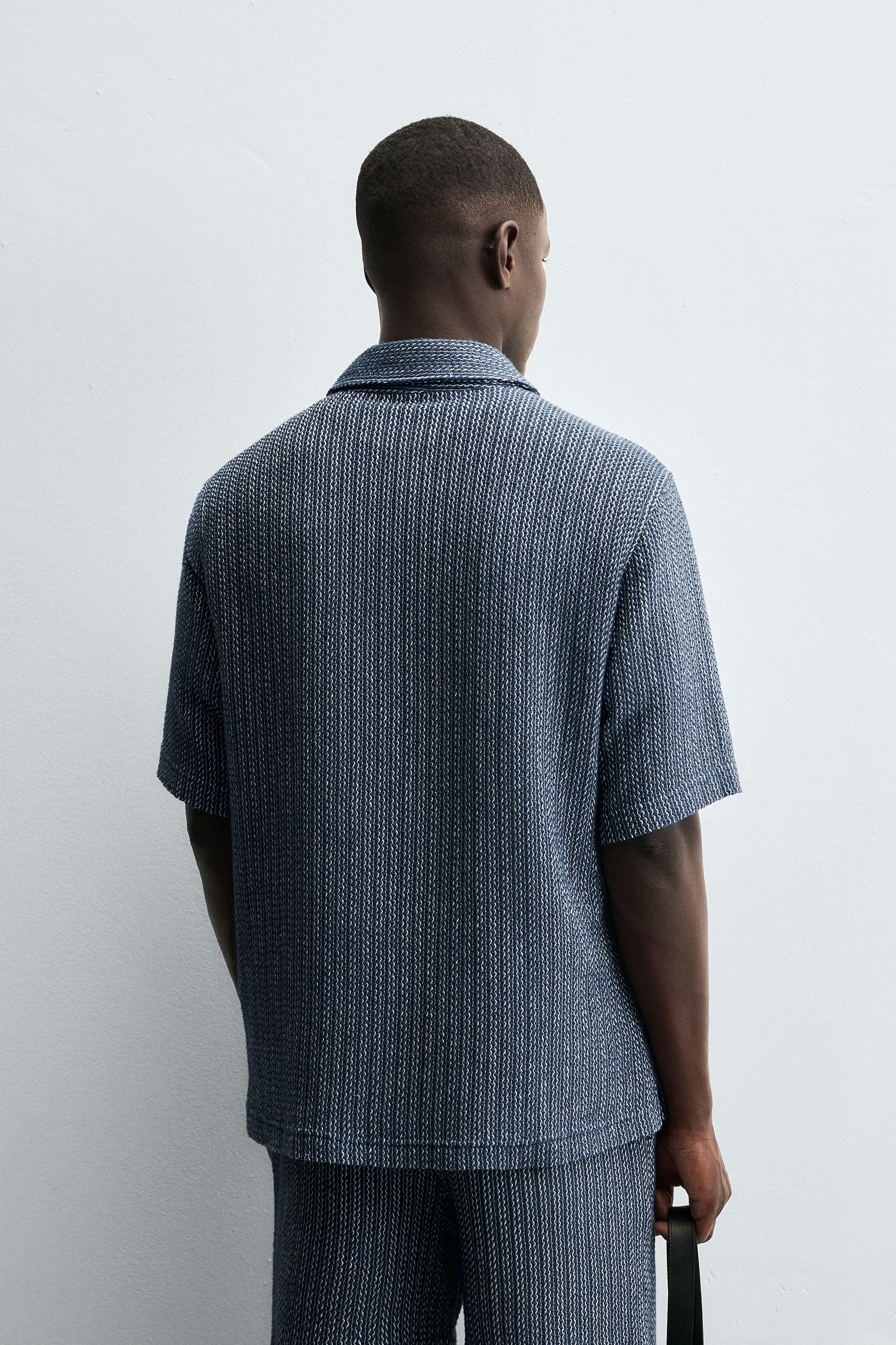 TEXTURED POLO SHIRT - Blue | ZARA United States